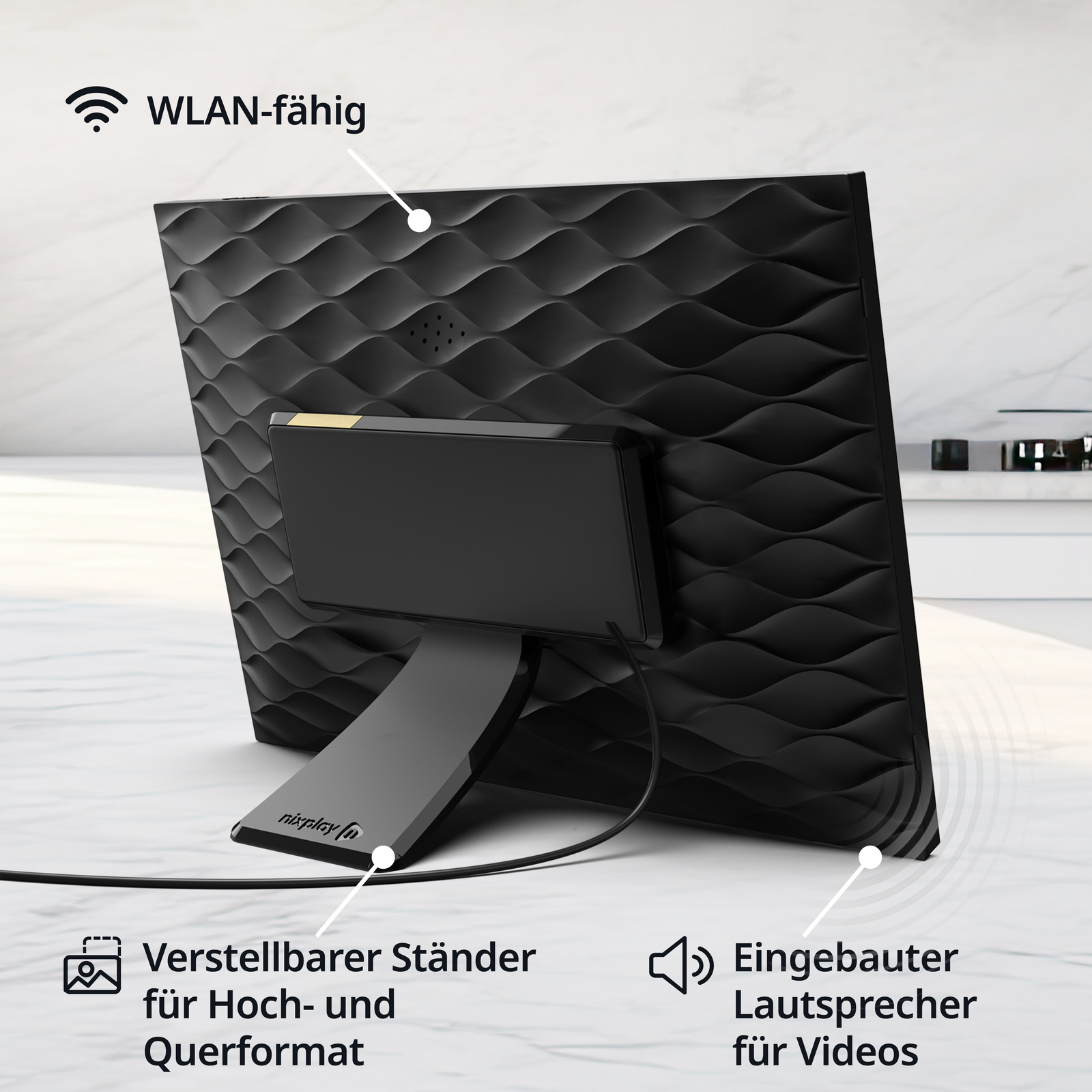 15,6 Zoll HD Touchscreen WLAN mattierten Digitaler Bilderrahmen