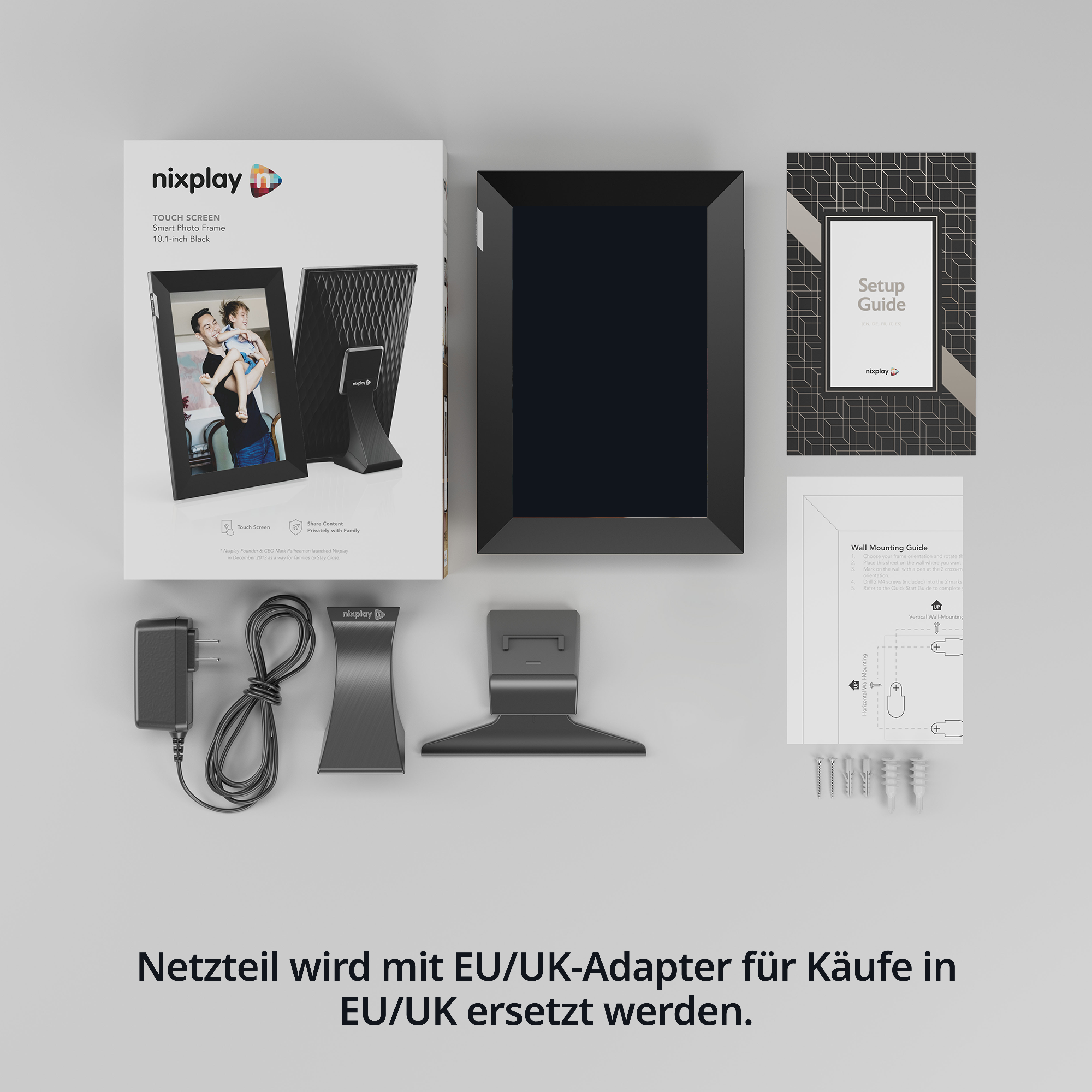 Nixplay 10,1 Zoll Digitaler Bilderrahmen – WLAN Smart Frame Mit Touchscreen, Classic Mat Schwarz