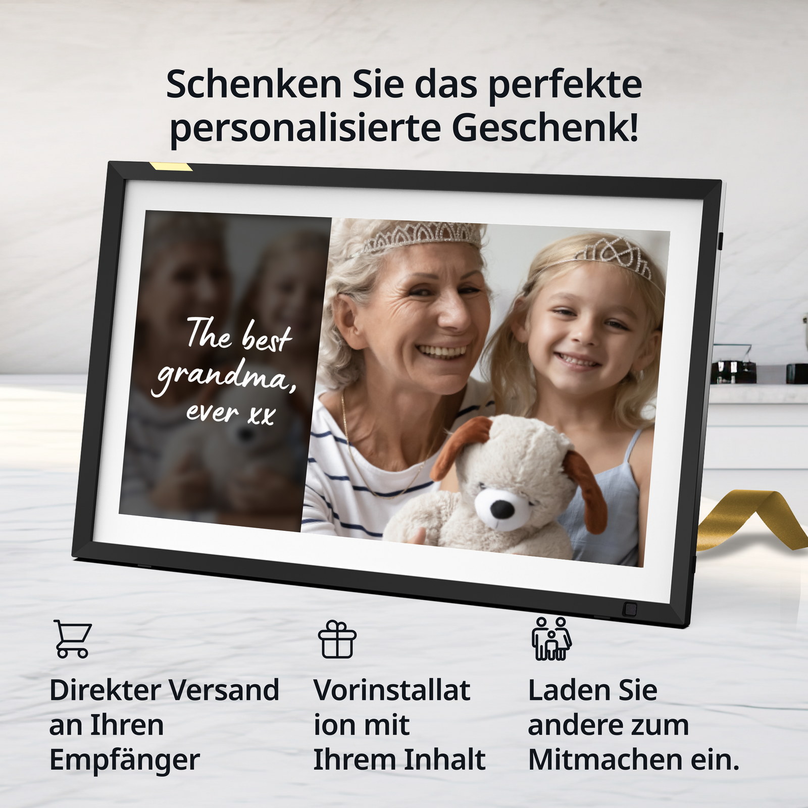 15,6 Zoll HD Touchscreen WLAN mattierten Digitaler Bilderrahmen