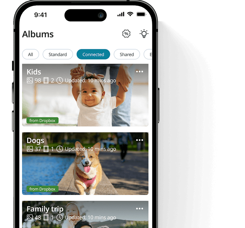 Automatische Synchronisierung mit unbegrenzten Dropbox-Alben