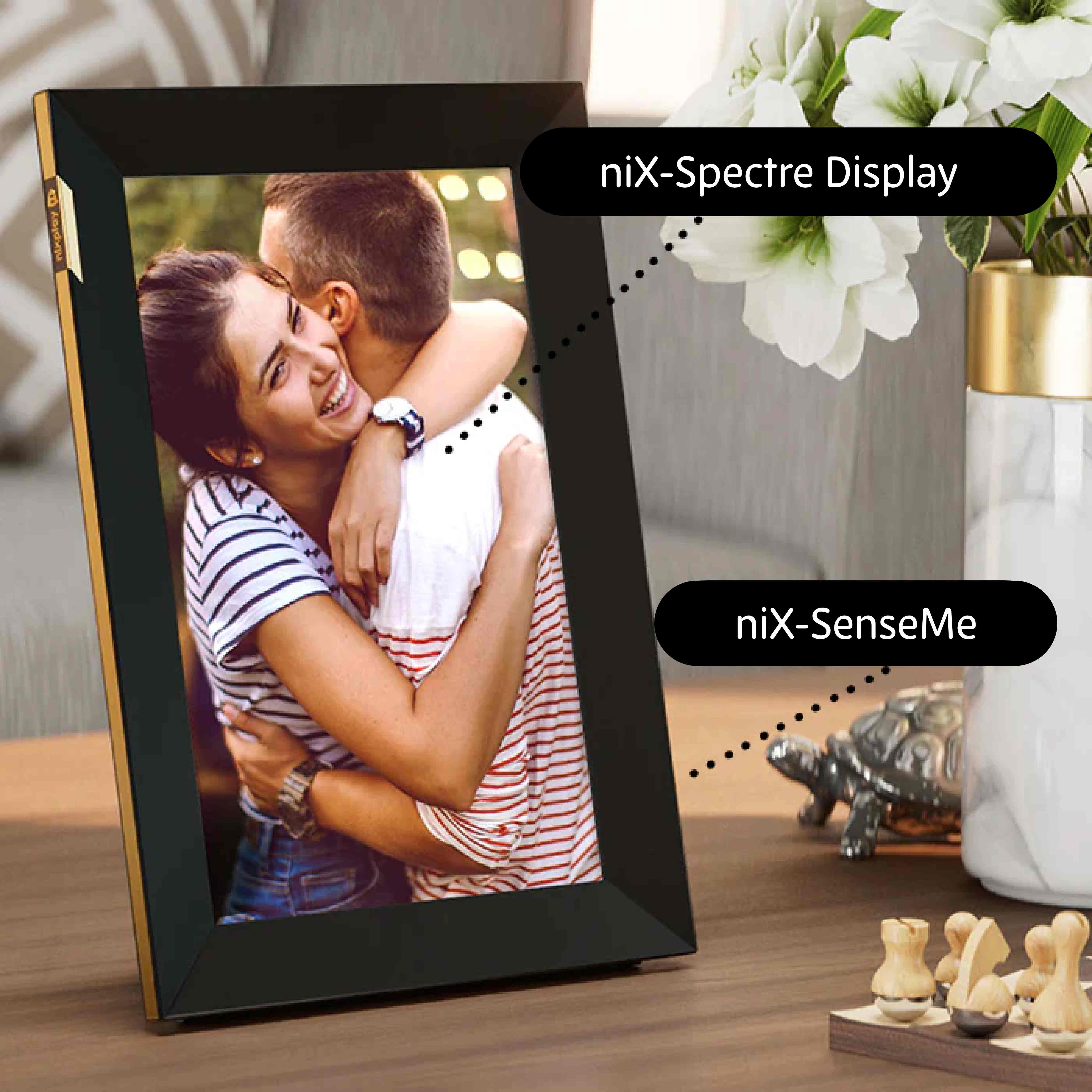 10 Zoll HD Touchscreen WLAN Digitaler Bilderrahmen - Schwarz/Gold